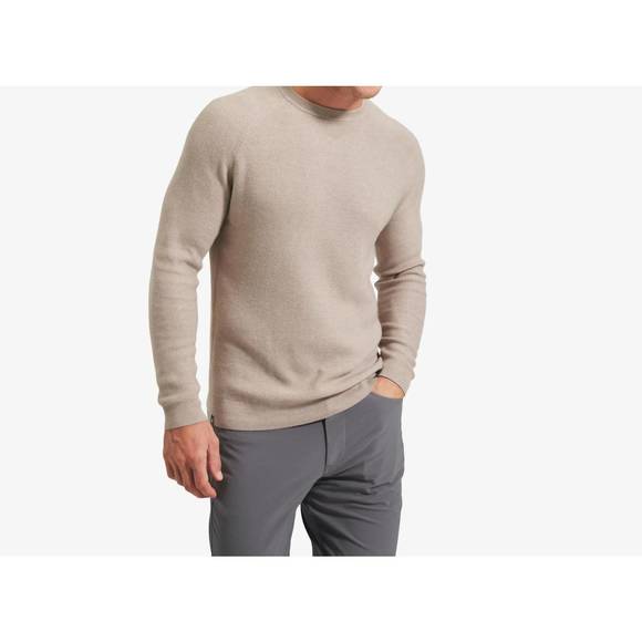 NEW MIZZEN + MAIN cassady crewneck sweater in vintage khaki heather - Picture 3 of 3